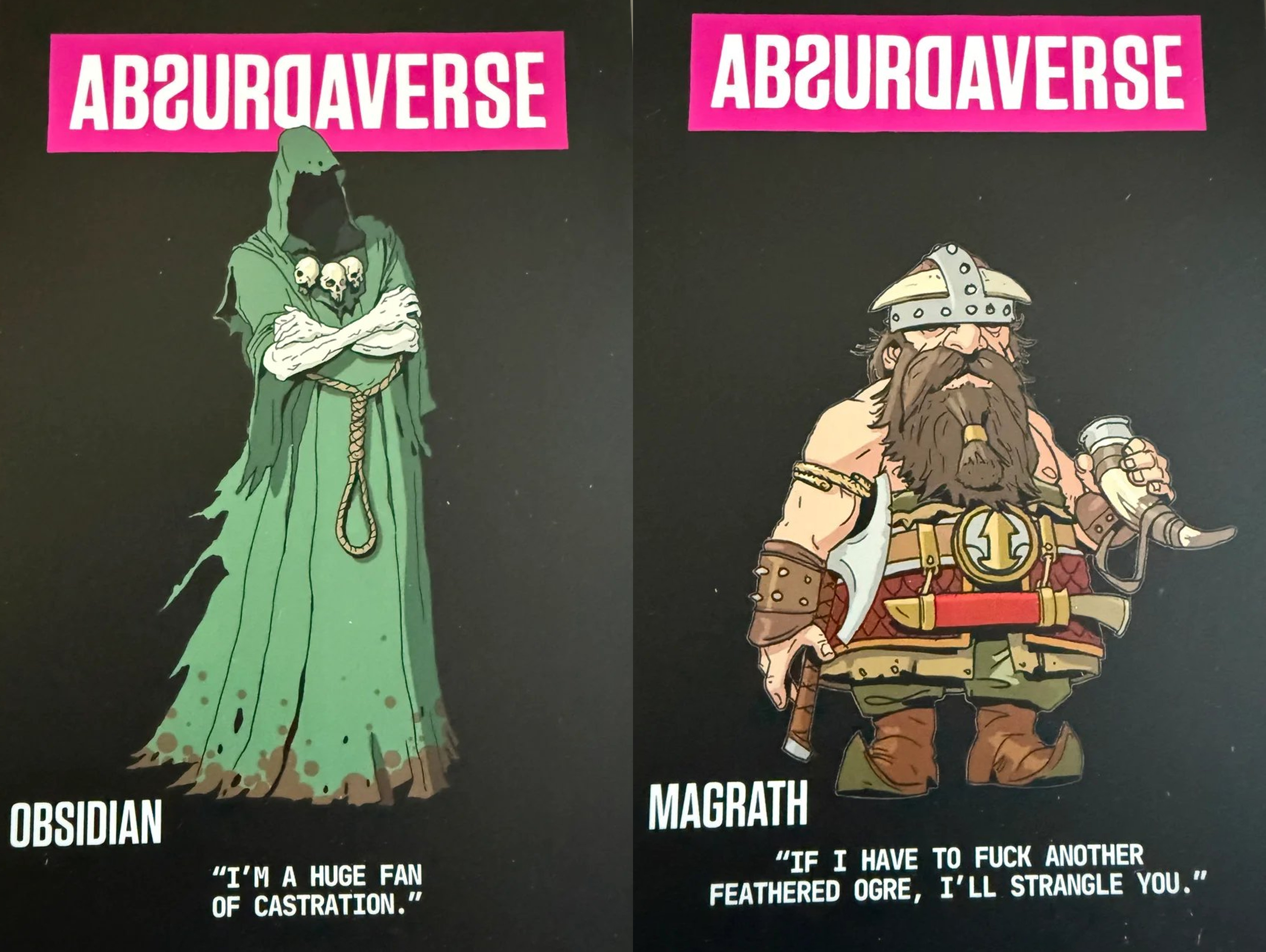 AbsurdAVerse : affiches premiers personnages